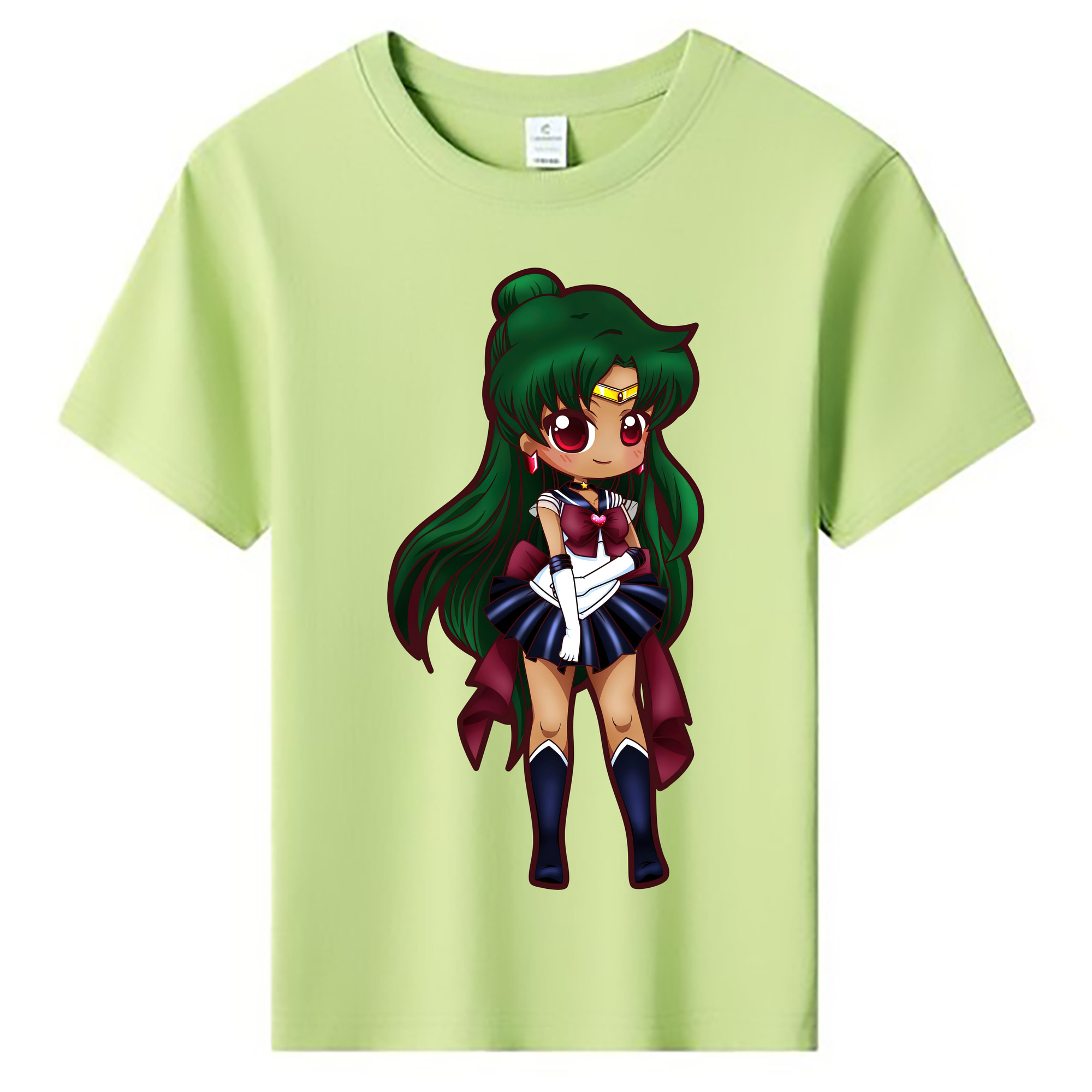（画像用） 美少女戦士セーラームーン 冥王せつな Sailor Moon Meiou Setsuna 綿100％キッズTシャツ（フロントプリント）